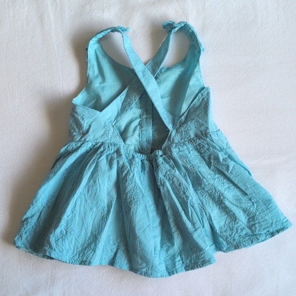 max studio floral embroidered cross-back peplum tank blouse 3T toddler girls - Picture 7 of 9